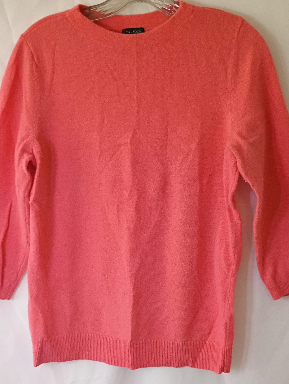 Talbots Coral Cashmere Crewneck Sweater